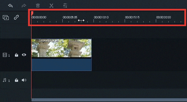 filmora9 プロジェクトをズームイン・アウト