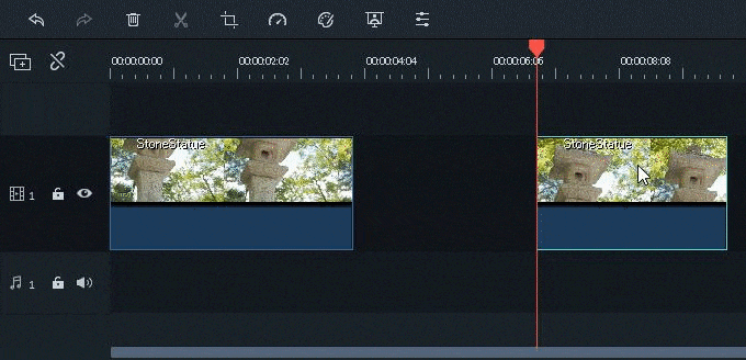 filmora9 動画の中間をカット 結合時の注意点