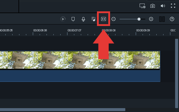 filmora9 タイムラインに合わせてズーム