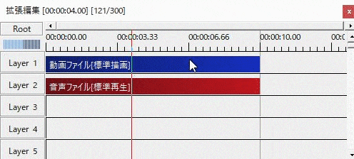 AviUtl 中間点追加・分割を常に現在フレームで行う