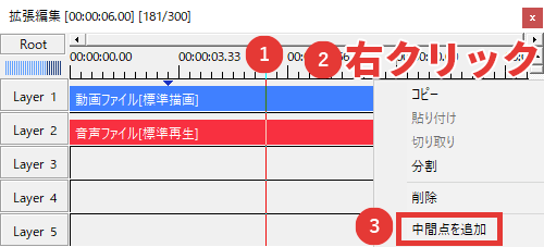 AviUtl 再生速度(倍速・スロー・一時停止・逆再生)