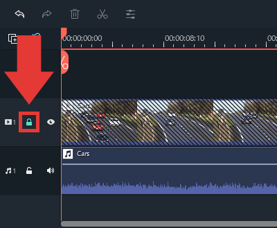 Filmora トラックをロック
