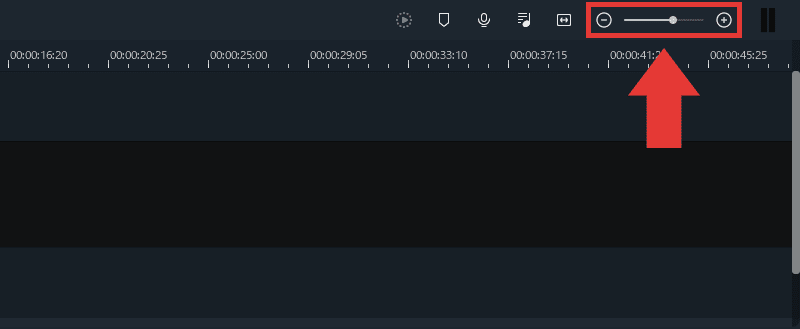 Filmora タイムライン プロジェクトをズームイン・ズームアウト