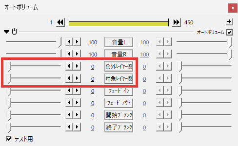 AviUtl オートボリューム 使い方 除外レイヤー数・対象レイヤー数