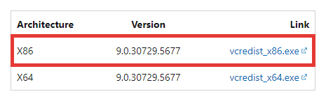 「Visual C++ 再頒布可能パッケージ」をダウンロード